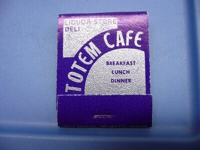 Vintage Matchbook - Totem Cafe (Blue Cover) West Yellowstone, MT (H107)