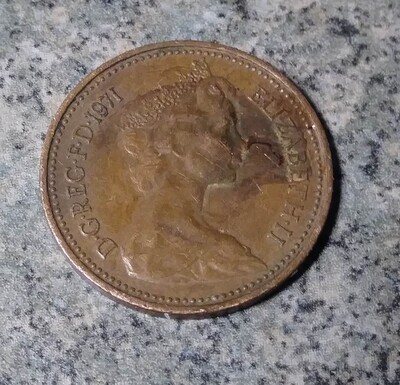 United Kingdom, 1971, New Penny, First Year Mintage