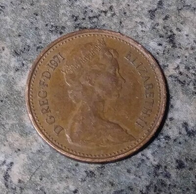 United Kingdom, 1971, 1/2 New Penny