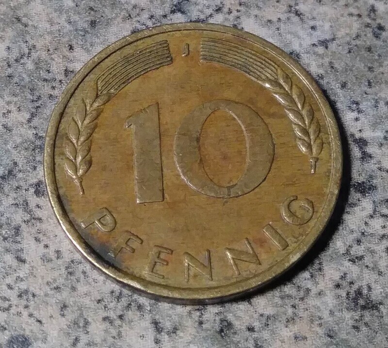 Germany, 1966-J,    10 Pfennig