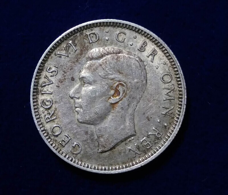United Kingdom, 1943,  One Shilling, .500 Silver