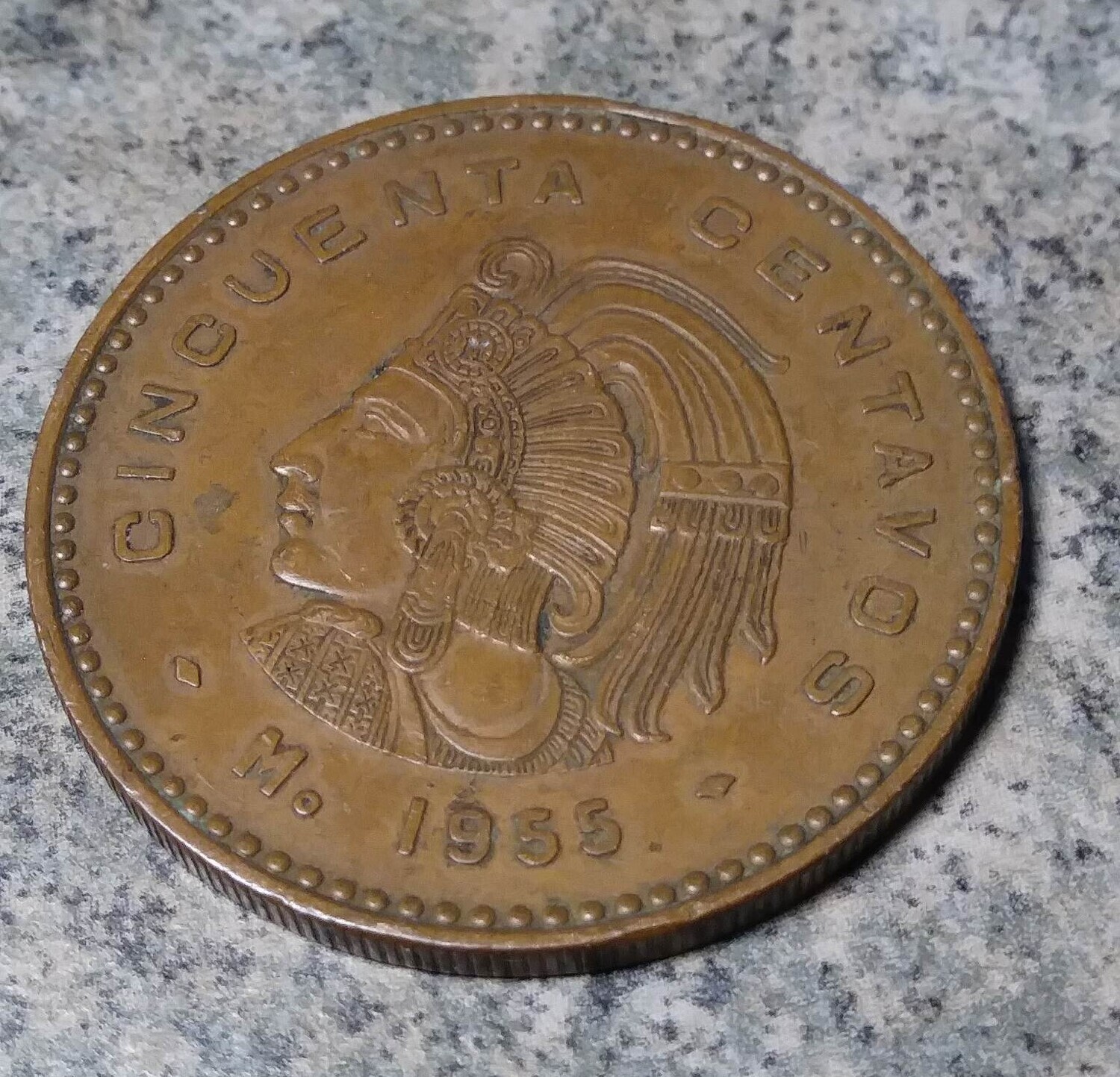 Mexico,  1955,  50 Centavos - First Year Mintage