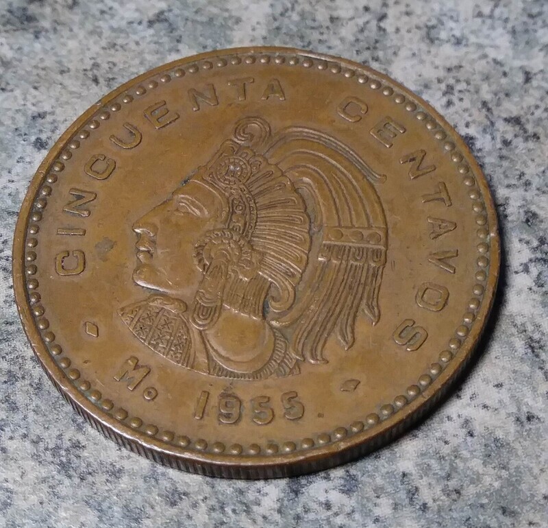 Mexico,  1955,  50 Centavos - First Year Mintage