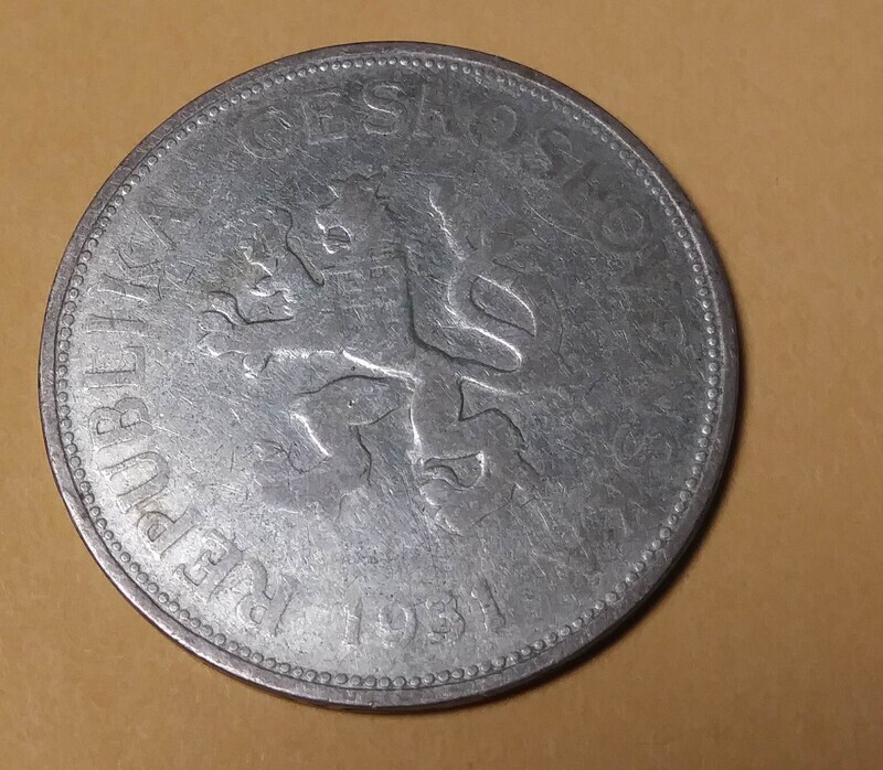 Czechoslovakia,  1931,  5 Korun  (Key date)