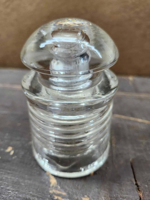 Isolator Cup, Vintage Railroad / Power Line insulator - Clear