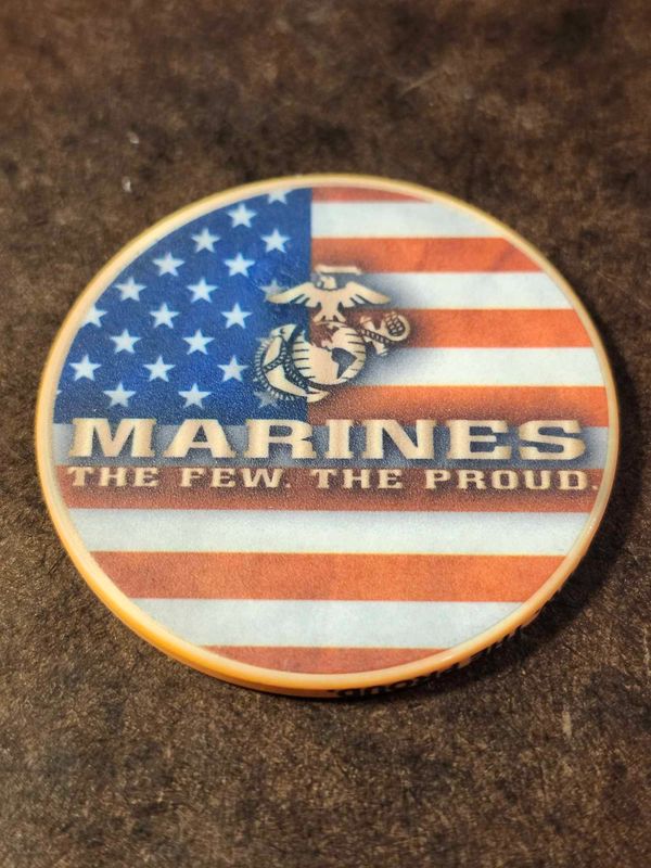 USMC Poker Chip Challenge Coin - The Few.  The Proud.