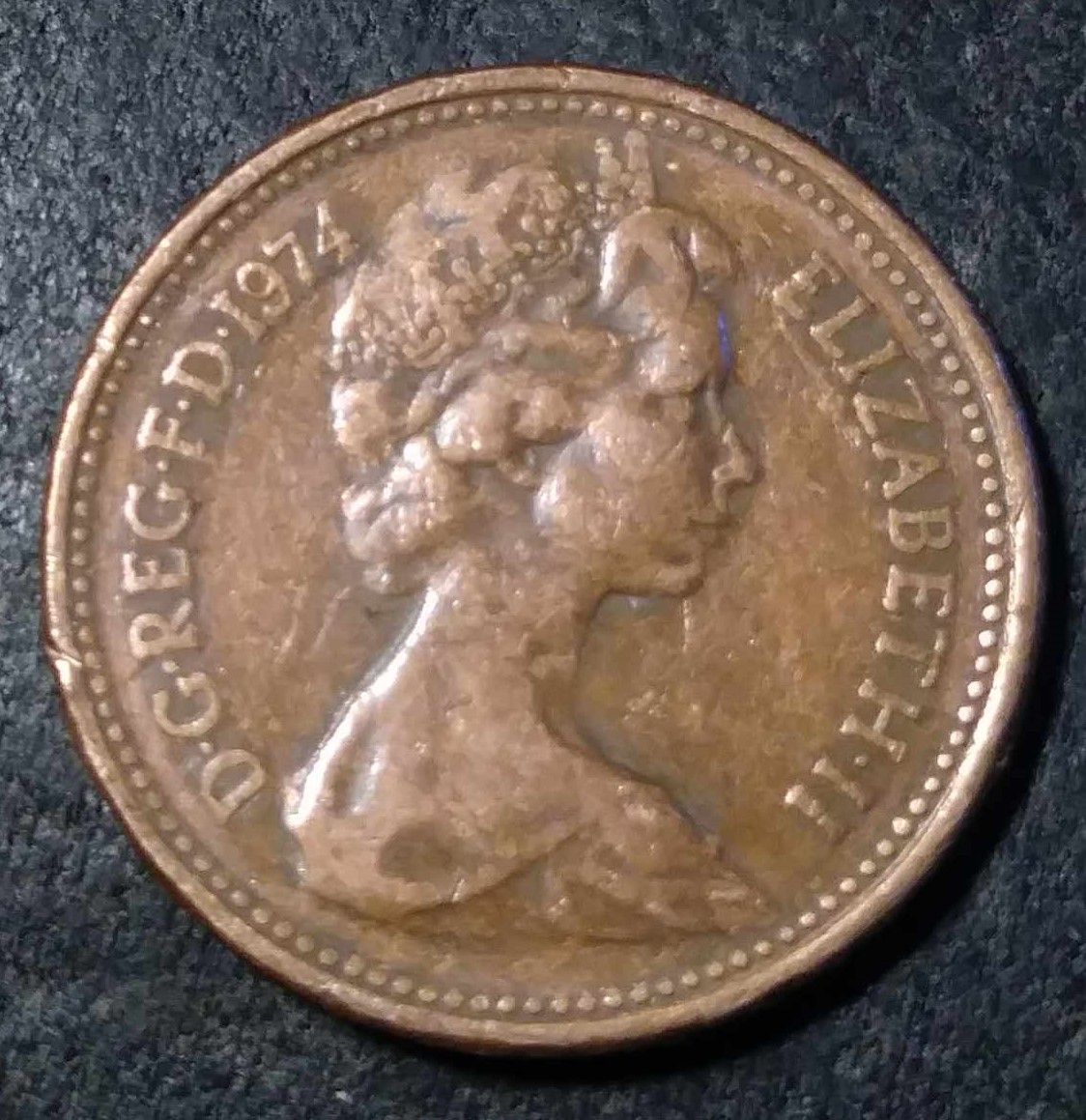 United Kingdom, 1974, 1 New Penny
