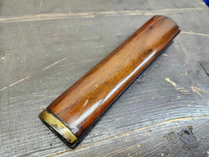 M1 Garand Front Handguard, varnished w/ brass pin repairs