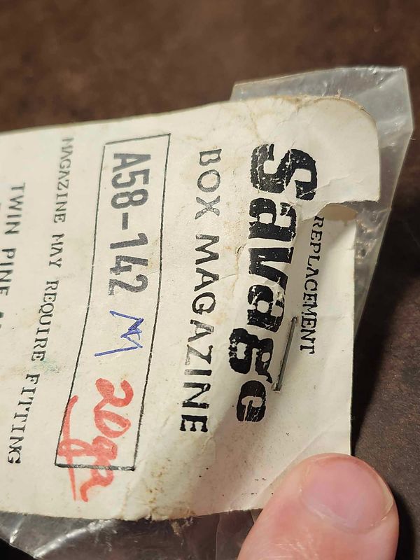 Savage Model 58 Replacement Magazine, 20ga 2-rd capacity, New