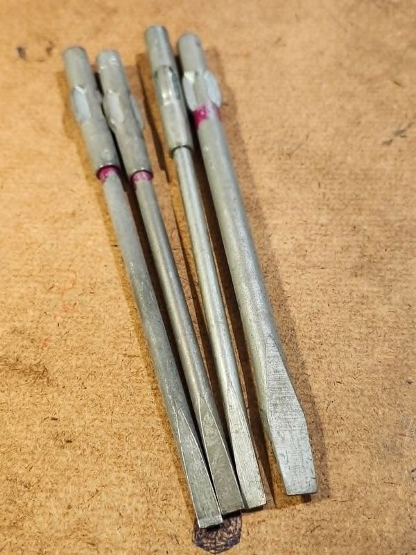 xcelite-99 series slotted screwdriver bit lot, 4 pieces