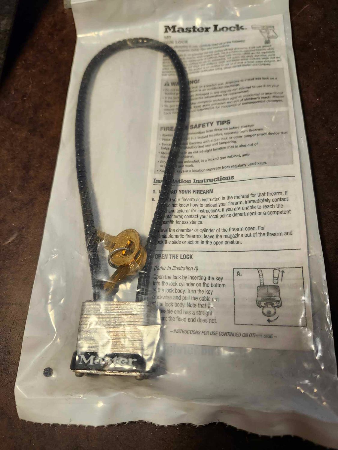Master Lock #107 Cable Lock, New in Package