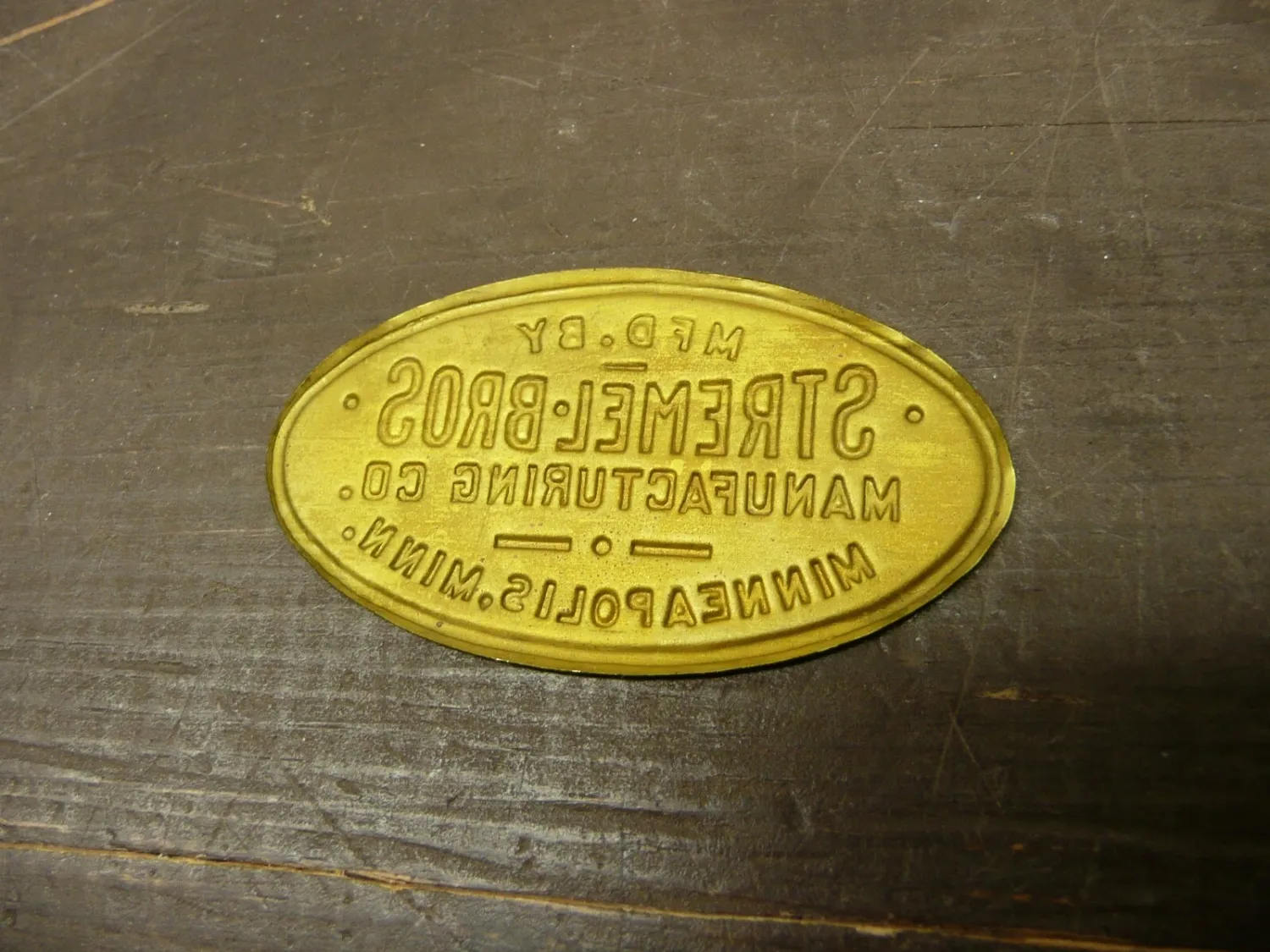 Stremel Bros Brass Name Plate Stremel Bros Brass Name Plate