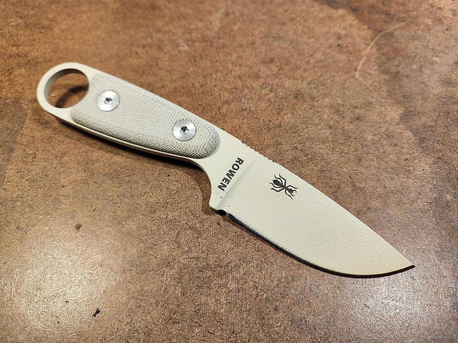 Izula Fixed Blade Knife w/Micarta Grips, Desert Tan Finish Izula Fixed Blade Knife w/Micarta Grips, Desert Tan Finish