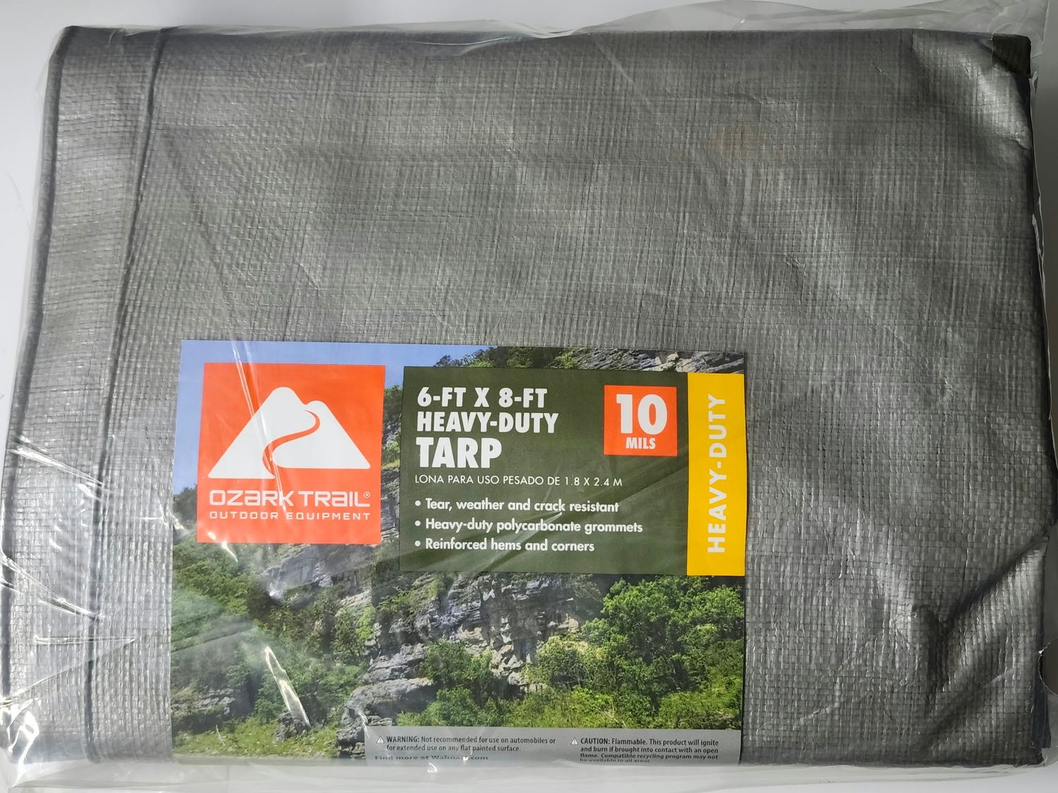 Tarp, 6 x 8 foot, 10 MIL, Heavy Duty, Gray