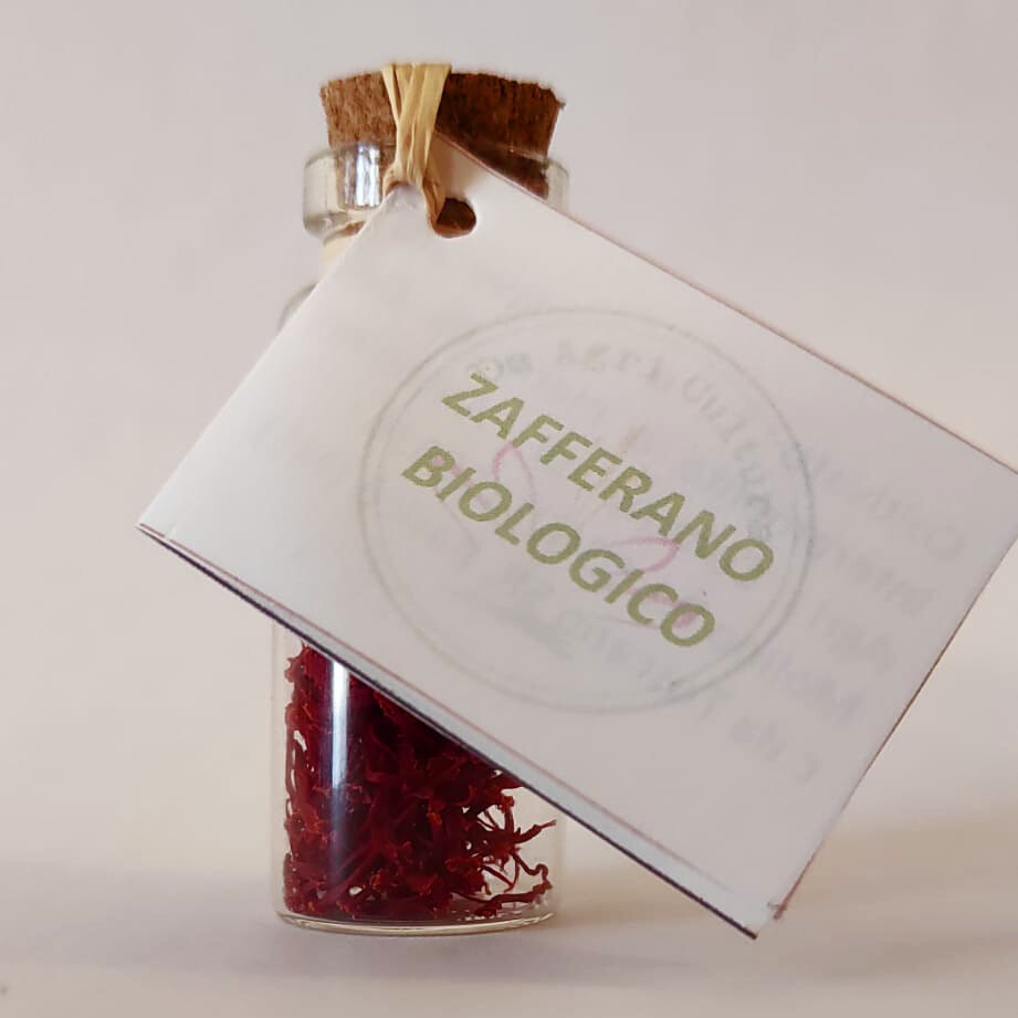 Zafferano biologico puro in stimmi interi, boccetta da 0,50gr