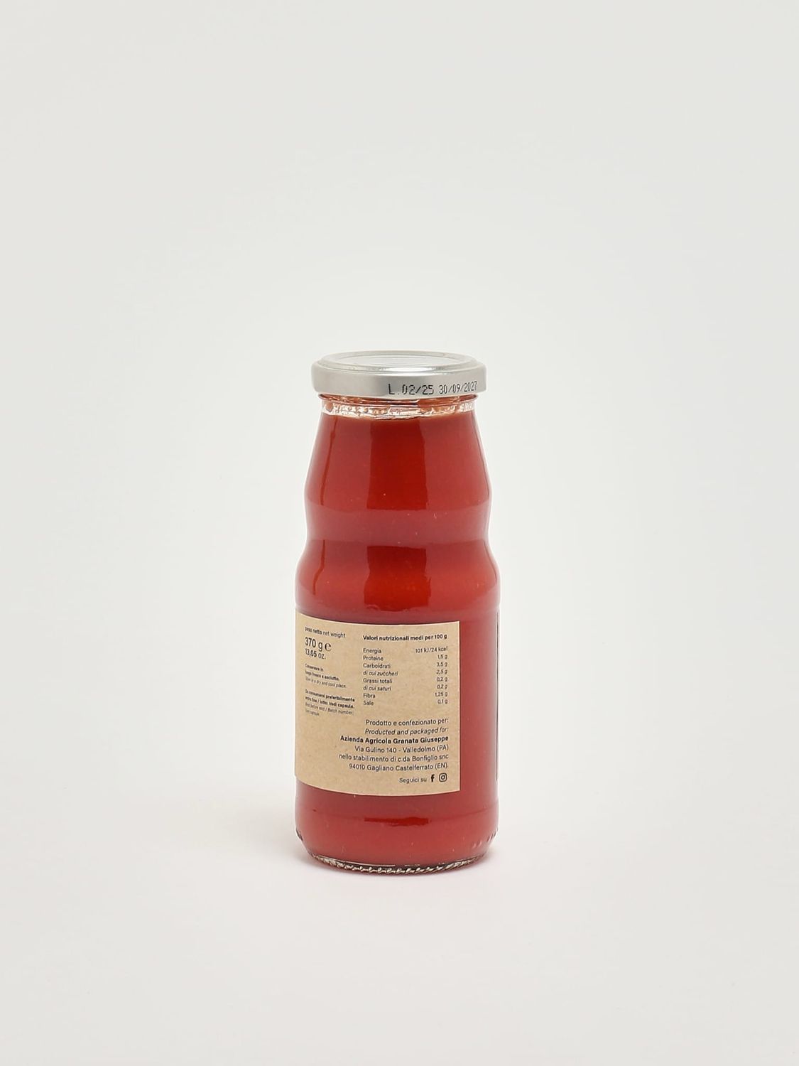 Passata di pomodoro REGOLINO siccagno di Valledolmo 370gr.
