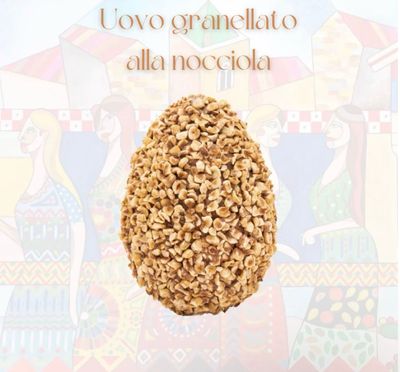 UOVO DI CIOCCOLATO AL LATTE RICOPERTO DI GRANELLA DI NOCCIOLA