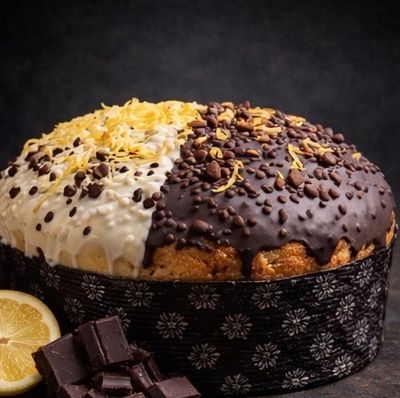 Colomba ECCELLENZA con crema di limone e cioccolato fondente