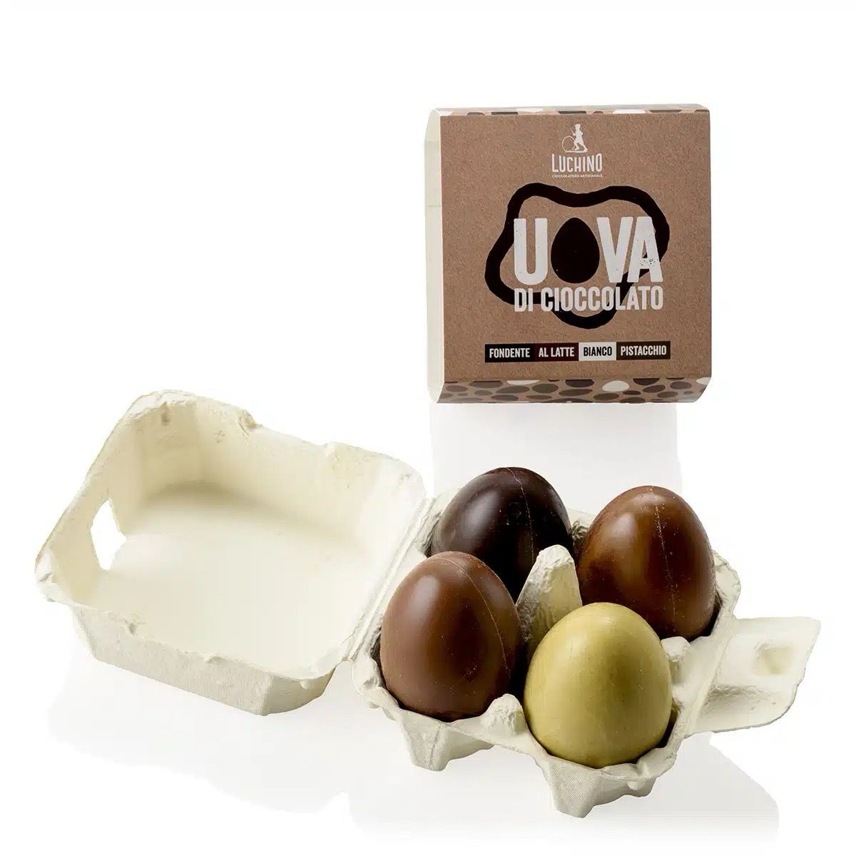 Uova di cioccolato – 4X (Fondente – Al latte – Pistacchio)
