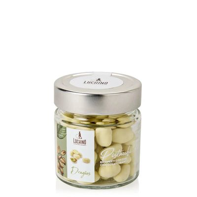 Pistacchi ricoperti con cioccolato bianco