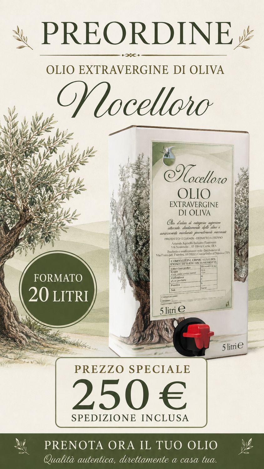 PREORDINE Olio extravergine d’oliva 20 lt VALIDO FINO AL 4 SETTEMBRE