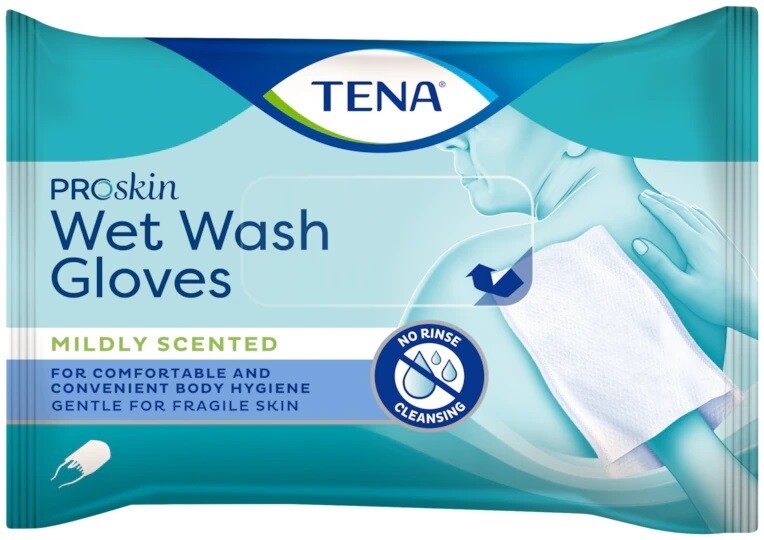 TENA Wet Wash Gloves ProSkin Parfum doux 8 pces
