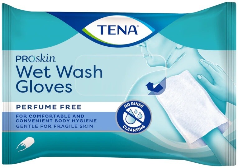 TENA Wet Wash Gloves ProSkin sans parfum 8 pces
