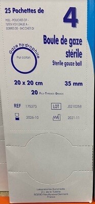 TAMPONS DE GAZE STERILE. 4x 25 / 5 x 25