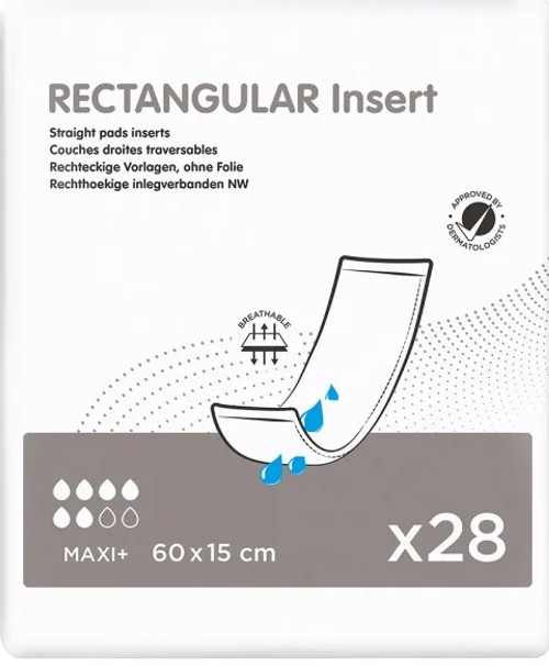 Rectangular insert ontex