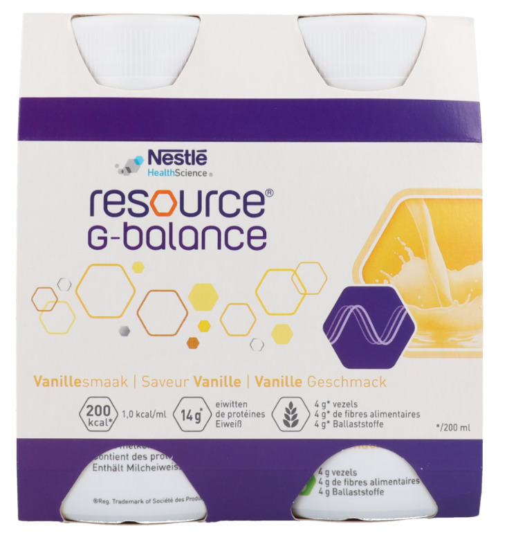 Resource®G-Balance VANILLE Pack de 4 x 200 ml  Traitements spécifiques  : Diabète