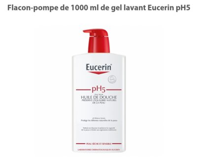Gel lavant Eucerin pH 5
Flacon-pompe de 1000ml