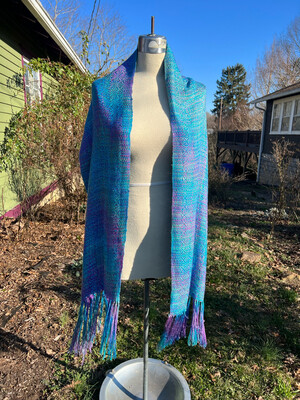 Hand Dyed Handwoven Mulberry Silk Scarf