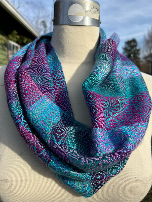 Hand Dyed Handwoven Mulberry Silk & Tencel Cowl