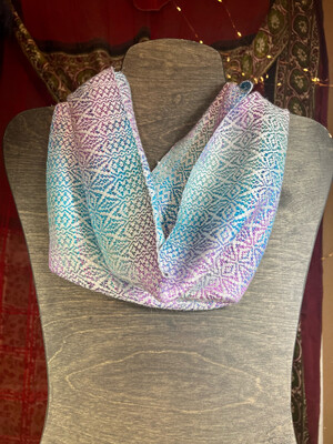 Hand Dyed Handwoven Mulberry Silk & Bamboo/Stellina  Cowl