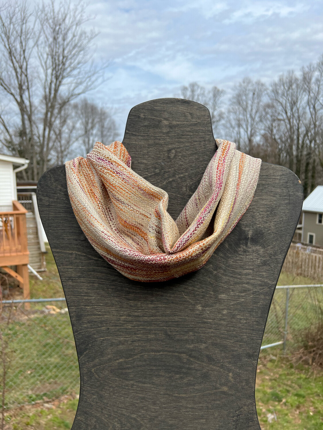 Handwoven Handdyed Cowl Seacell/Tencel