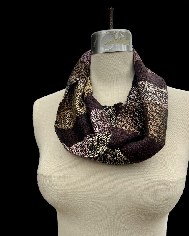 Handwoven Mulberry Silk &amp; Tencel Single Loop Infinity Scarf Cowl Multiple Colors