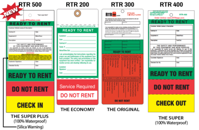 RTR - Ready to Rent Equipment Tags