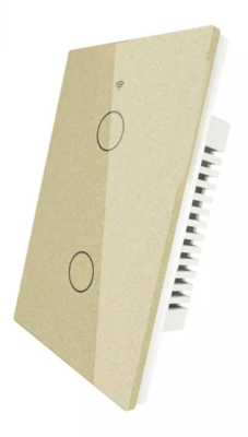 Smart Light Switch 2 Gang (Wifi) - golden