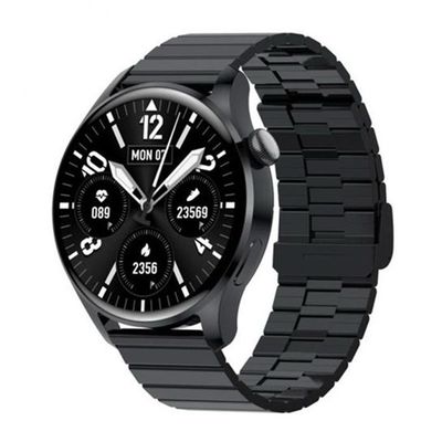 Smart Watch Round Face Steel of a Deal  (Earbuds included)