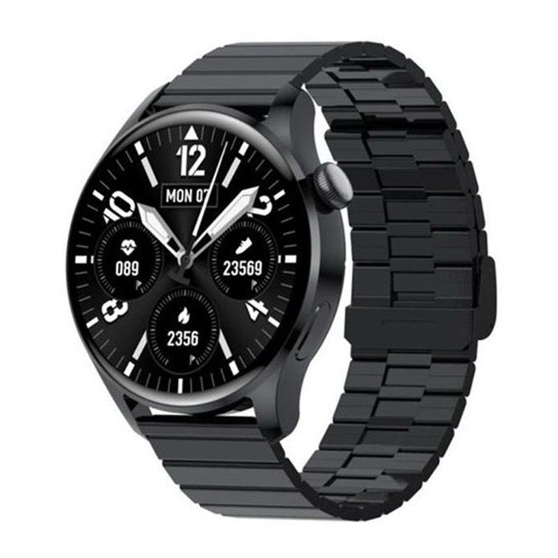 Smart Watch Round Face Steel of a Deal  (Earbuds included)