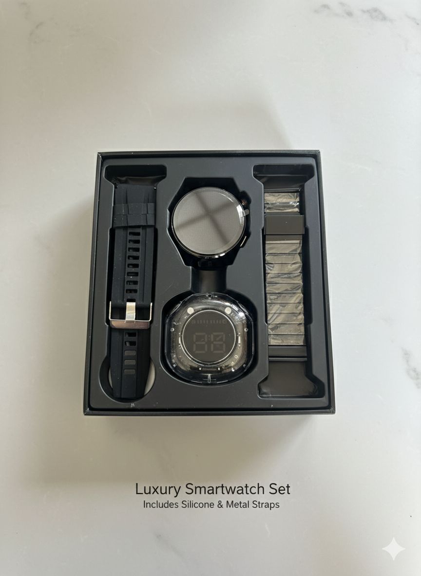 Smart Watch Round face Steel Of A Deal II (Earbuds Included)