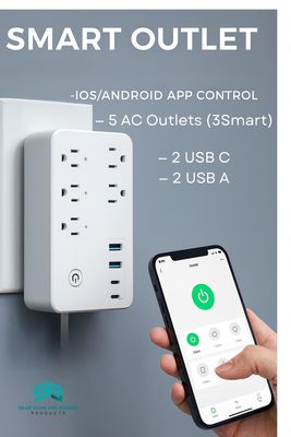 ​Smart Wi-Fi Wall outlet with Fast Charging &amp; Multi-Outlet