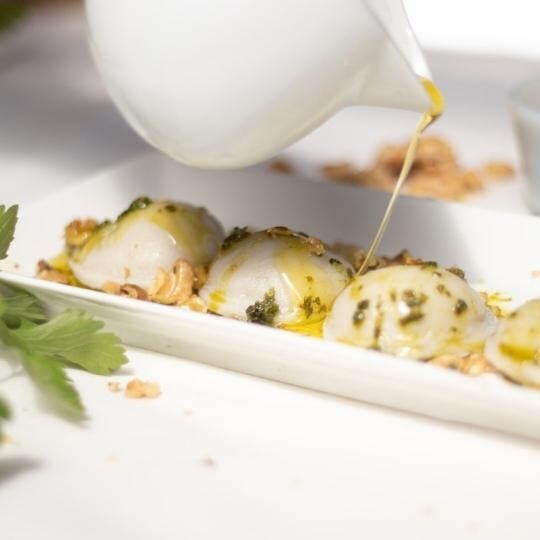 Budakiss de PUERRO, NUEZ, MUZZARELLA y PROVOLONE - Masa con Papa x750grs
