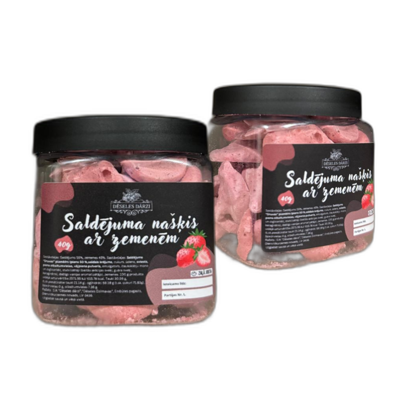 Saldējuma našķis ar zemenēm (liofilizēts) 40g Saldējuma našķis ar zemenēm (liofilizēts) 40g