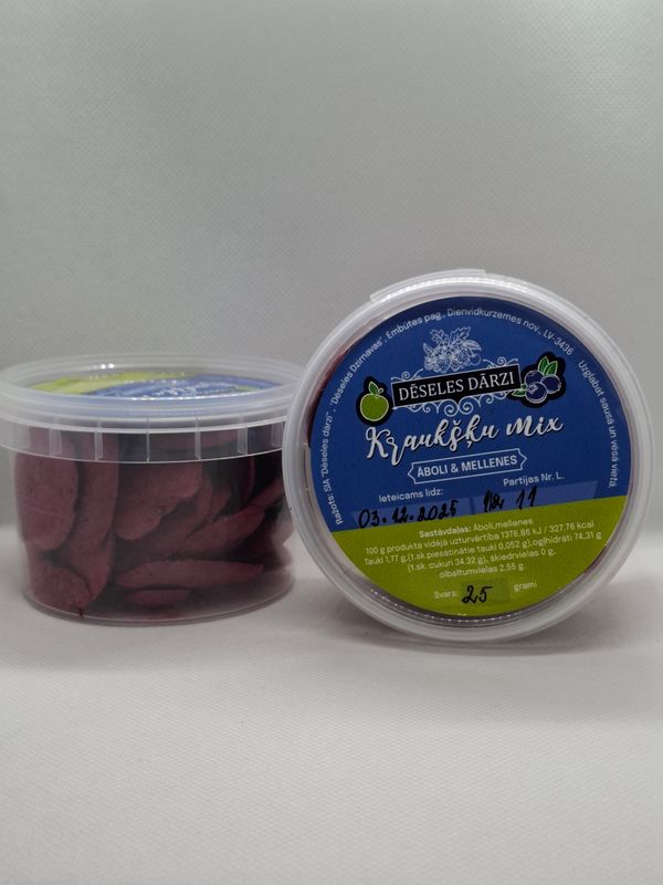 Kraukšķu mix āboli mellenes (liofilizēts) 25g