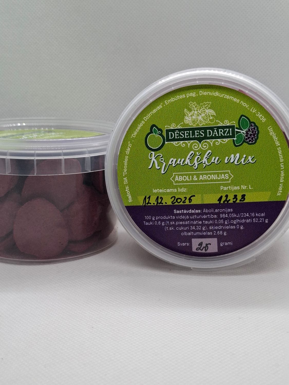 Kraukšķu mix āboli aronijas (liofilizēts) 25g