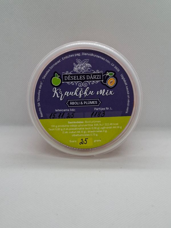 Kraukšķu mix āboli plūmes (liofilizēts) 25g