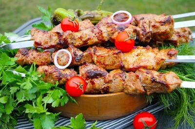 Pork Kebabs w/Veggies