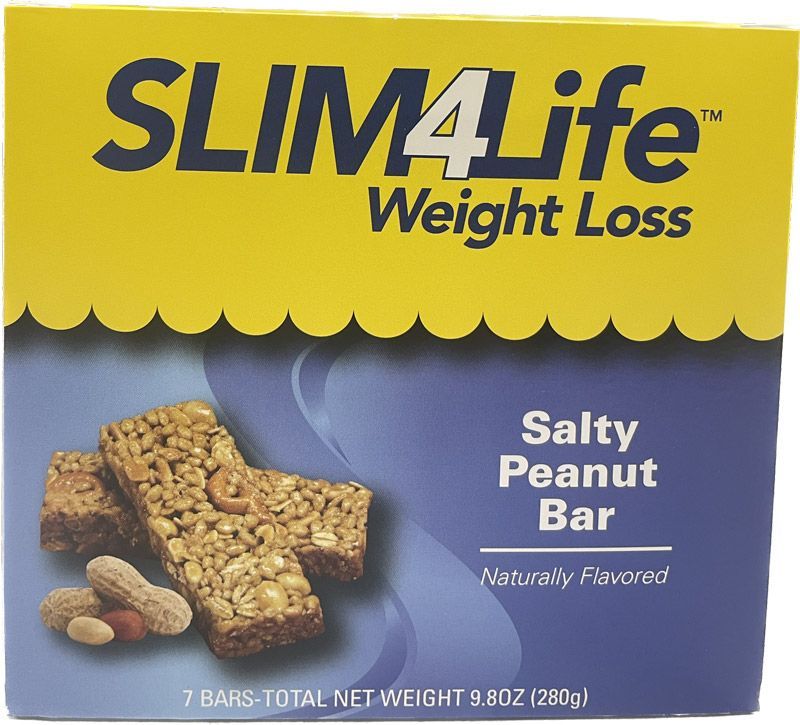 salty peanut weight loss bars front box - 7 per pack by Slim4Life