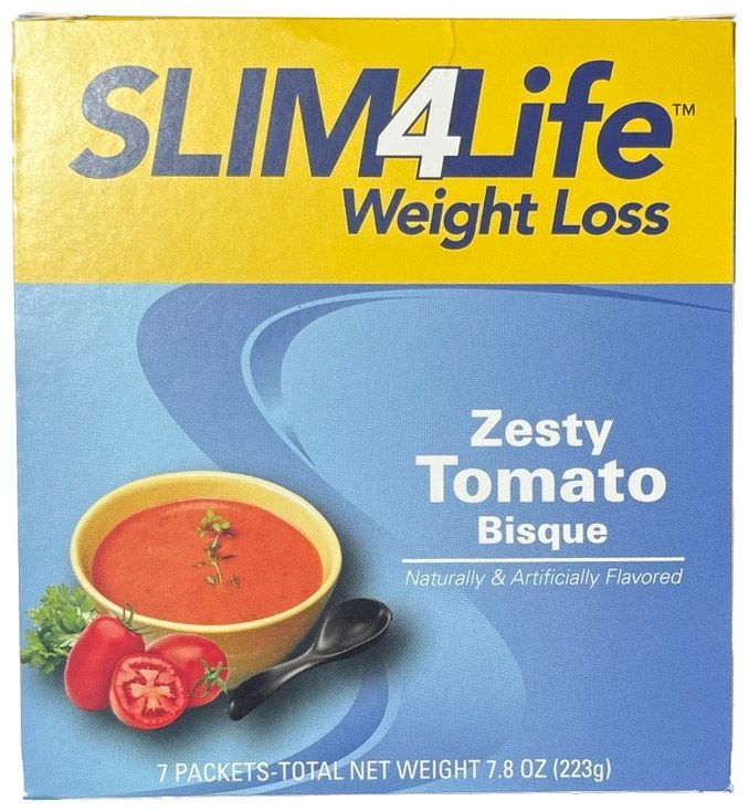 slim4life zesty tomato soup bisque snack for weight loss support box cover